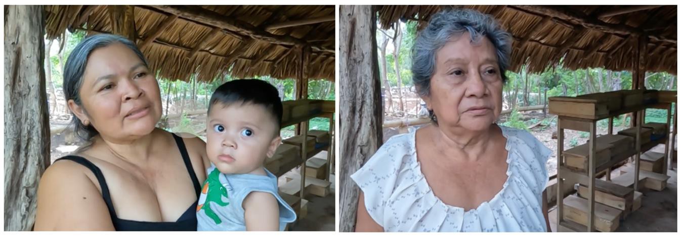 4 Karla Izq e Hilda DeR son productoras de miel de abeja.jpg Karla (Izq.) e Hilda (Der.) son productoras de miel de abeja en Ticum, Yucatán.