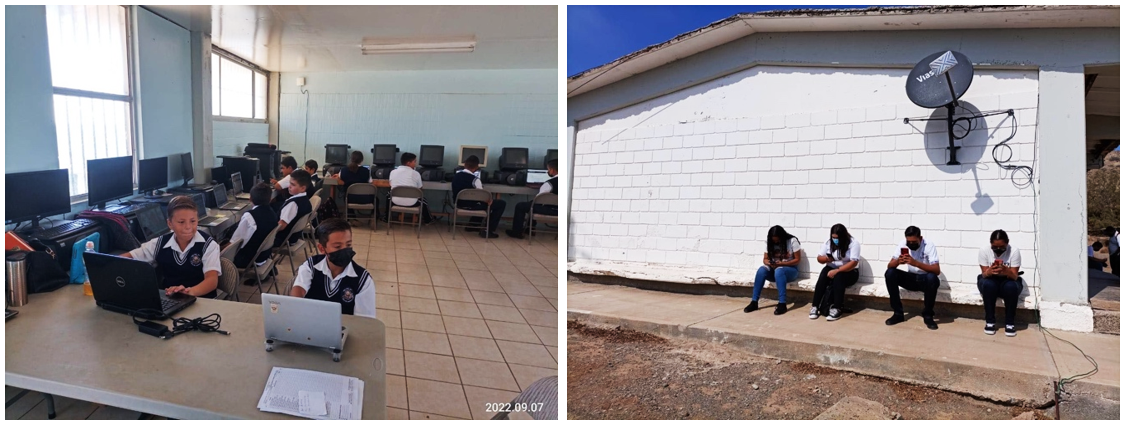 9 Alumnos de la Escuela Secundaria Técnica 7 de Isla de Cedros.png Alumnos de la Escuela Secundaria Técnica 7 de Isla de Cedros, Baja California. En esta comunidad, el programa Aldeas Inteligentes también ha mejorado los servicios de salud de sus habitantes e impulsado la apropiación de las tecnologías digitales en la comunidad.
