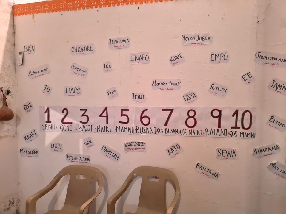 5 Material didáctico con el que se enseña la lengua Mayo.jpg Material didáctico con el que se enseña la lengua Mayo en en el Centro Cultural de El Júpare.