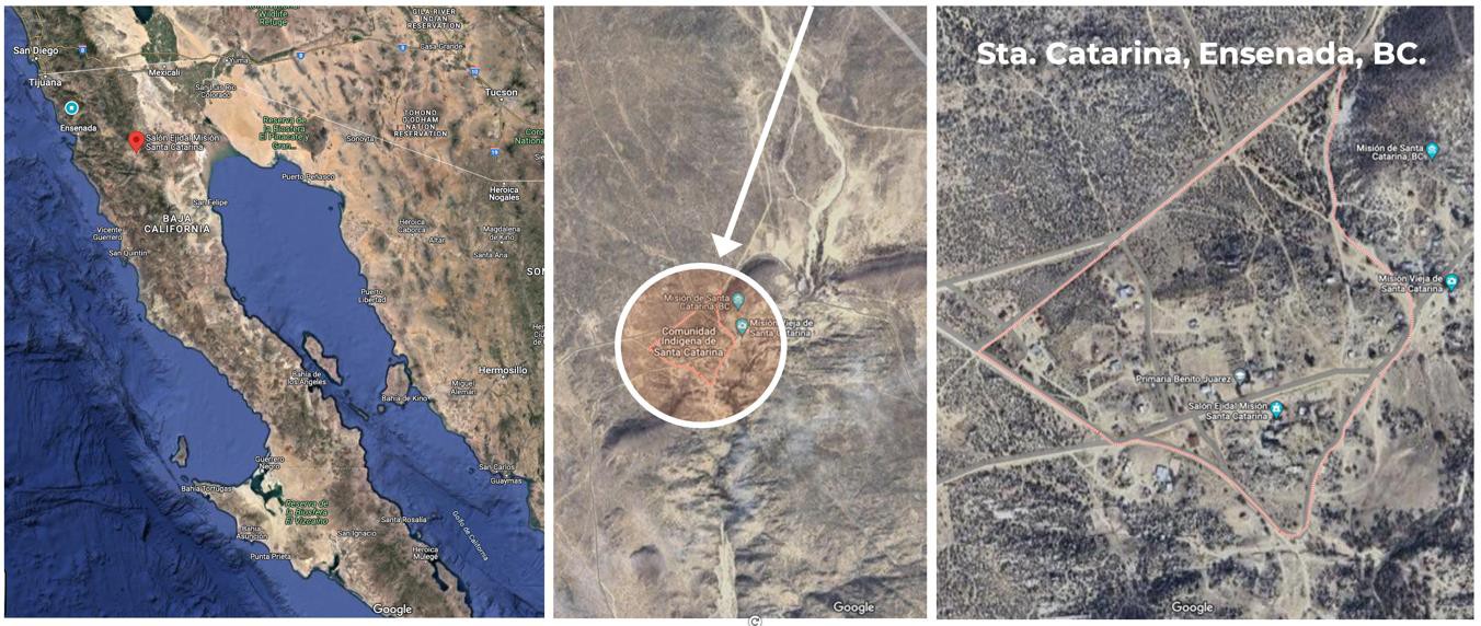9 Ubicación geográfica de Santa Catarina.jpg Ubicación geográfica de Santa Catarina, Ensenada, Baja California, uno de los pueblos de la comunidas Pai Pai. Imágenes satelitales de Google Maps.