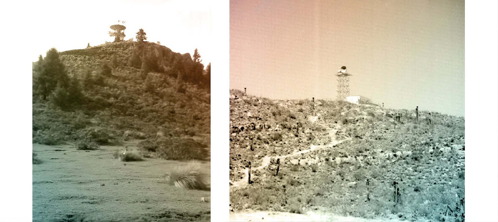 Estación de microondas en las afueras de la ciudad de Torreón, y en el estado de Nuevo León 1960-1965. Reproducción autorizada por el INAH