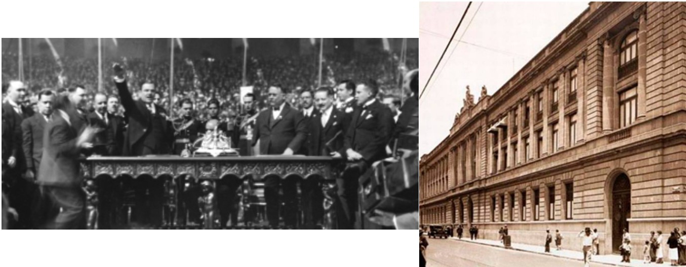El cierre del año 1924 fue diferente en México porque Plutarco Elías Calles.jpg El cierre del año 1924 fue diferente en México porque Plutarco Elías Calles se convirtió en el primer mandatario en tomar posesión frente a 30 mil personas reunidas en el Estadio Nacional, además de ser escuchado por varios miles más, a través de Radio Educación, cuya primera sede se ubicó en su histórico inmueble de la Ciudad de México.