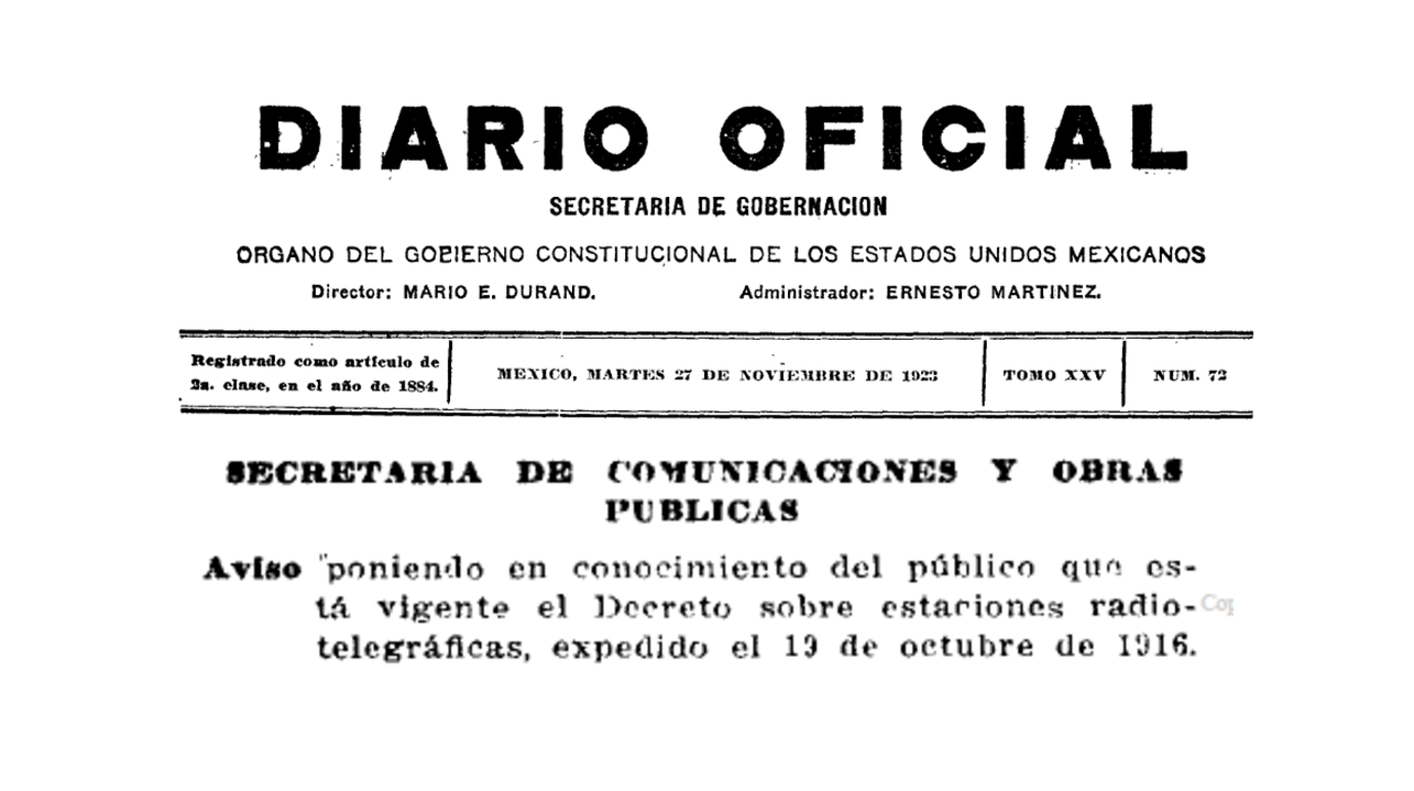 Diario Oficial 1923.png Diario Oficial, AVISO SCOP, 1923.