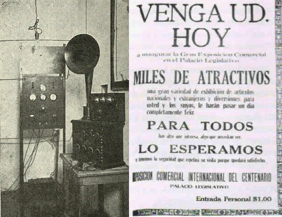 La radio multiplicó su número de aficionados.jpg La radio multiplicó su número de aficionados. Por ello, se organizaron eventos de transmisiones en vivo para que el público conociera y entendiera el funcionamiento del maravilloso invento. Foto disponible en: https://www.eluniversal.com.mx/mochilazo-en-el-tiempo/la-inauguracion-de-la-primera-estacion-transmisora-en-mexico