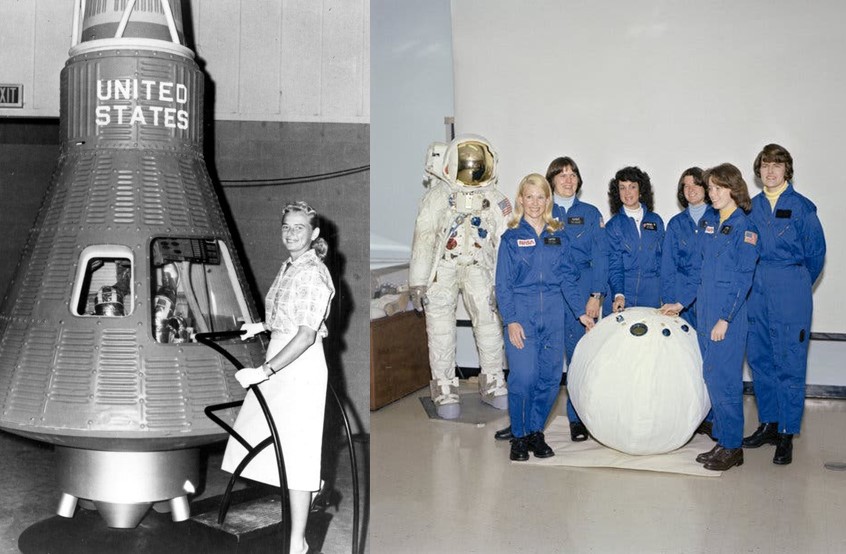 2 Las primeras mujeres en incursionar en la investigación.jpg Las primeras mujeres en incursionar en la investigación del espacio tuvieron formación en ingeniería y matemáticas, aunque en los años 60 del siglo XX, muchas de ellas se dedicaron profesionalmente a la aviación. Imágenes recuperadas de: New York Times.