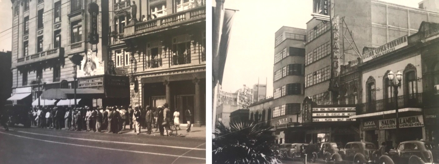 Las salas Regis y Alameda fueron espacios donde los mexicanos disfrutaron del entretenimiento.jpg Las salas Regis y Alameda fueron espacios donde los mexicanos disfrutaron del entretenimiento ofrecido por el cine, industria que en pocos años se integró y aprovechó la expansión de la radio, compartiendo ‘estrellas famosas’, actores y canciones. Fotos recuperadas del libro: El Barrio Universitario en el proceso de institucionalización…