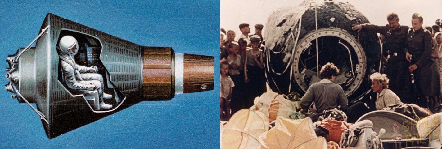 4 El Vostok-6 tripulado .jpg El Vostok-6 tripulado por Valentina fue una nave unipersonal diseñada en la época para vuelos espaciales. A su regreso a la Tierra, la cosmonauta aterrizó a campo abierto. Fotos recuperadas de: Mujeres notables.