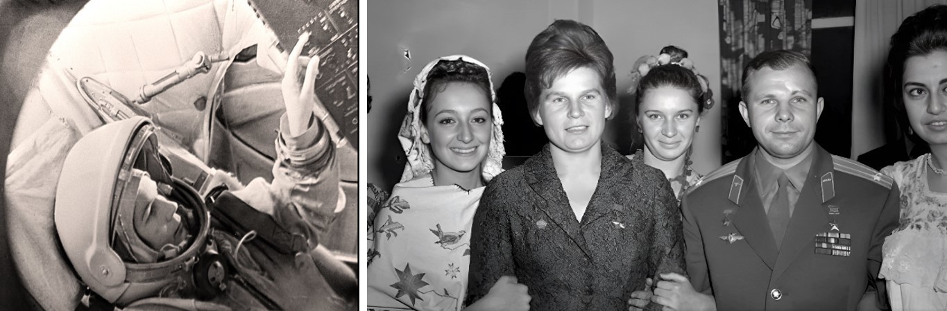 6 La hazaña espacial de Tereshkova .jpg La hazaña espacial de Tereshkova motivó que junto con Yuri Gagarin visitará México para compartir sus experiencias y conocimientos sobre el universo hasta entonces explorado. Fotos recuperadas de: Russian RT y AHUNAM.