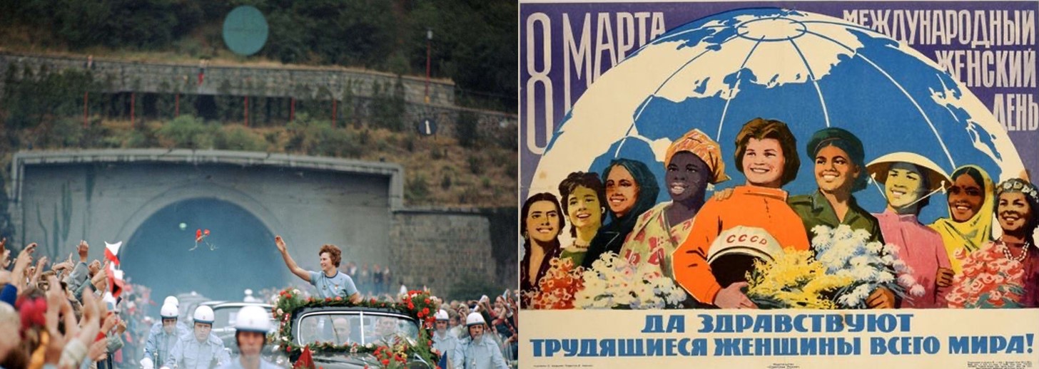 7 La conquista del espacio por una mujer .jpg La conquista del espacio por una mujer despertó júbilo en el mundo, convirtiendo a Valentina Tereshkova en un símbolo de la lucha por la igualdad de oportunidades para las mujeres. Fotos recuperadas de: Südthüringen.