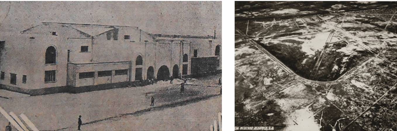 Puerto Aéreo Central de México y su pista en los años treinta. El Universal / Cía. Mexicana de Aerofoto S. A.
