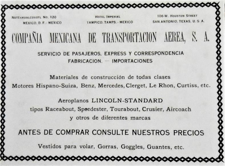 1 Anuncio publicitario de la Compañía Mexicana.jpg Anuncio publicitario de la Compañía Mexicana de Transportación Aérea. Libro: Libro: Mexicana la primera siempre será la primera.