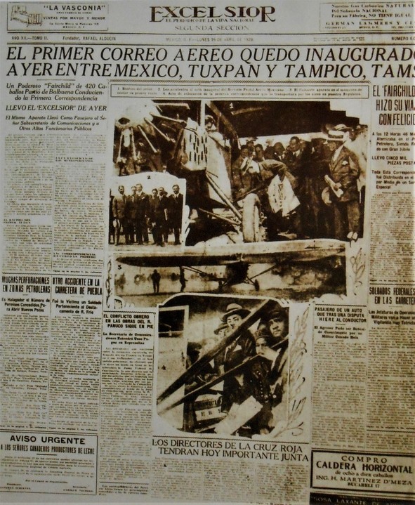Pionera en muchos aspectos, Mexicana de Aviación inauguró el correo aéreo en 1928. Libro: Mexicana la primera siempre será la primera.