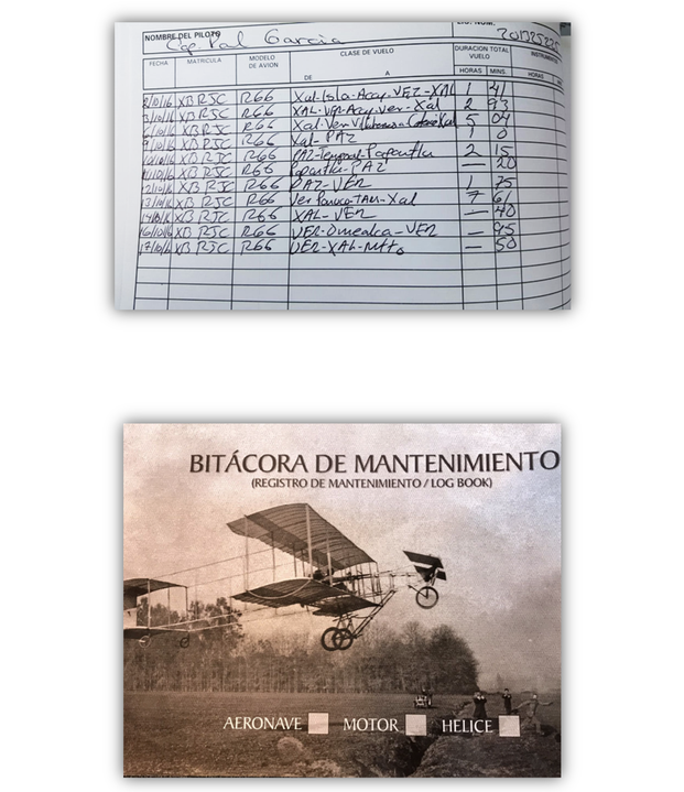 EN 1959 2.png Bitácoras de piloto y de mantenimiento de aeronave. https://veracruz.quadratin.com.mx/bitacoras-vuelo-desmiente-molina-palacios-haber-prestado-aeronave/ / https://www.tkofaviation.com/producto/bitacora-de-mantenimiento/