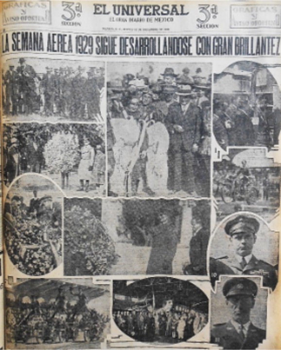 una plana entera.jpg Una plana entera dedicó El Universal al desarrollo de la primera Semana Aérea. El Universal 12 de diciembre de 1929.
