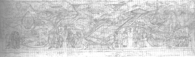 3 Asimilado a Diego Rivera como un pintor dibujístico.jpg Asimilado a Diego Rivera como un “pintor dibujístico”, Juan O’ Gorman cultivó en sus bocetos un estilo fino y delicado, previo al renacentismo pictórico. Imagen: Boceto del mural central de La conqusita del aire por el hombre.