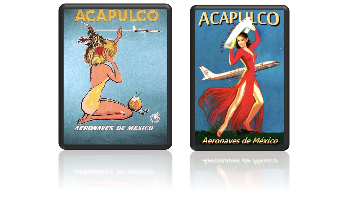 TARIFAS 1.png El puerto de Acapulco fue uno de los destinos con tarifa rebajada que ofreció Aeronaves de México S. A. https://www.art.com/products/p53776032307-sa-i7097404/acapulco-travel-poster-sunbather.htm / https://www.ebay.es/itm/371278726048