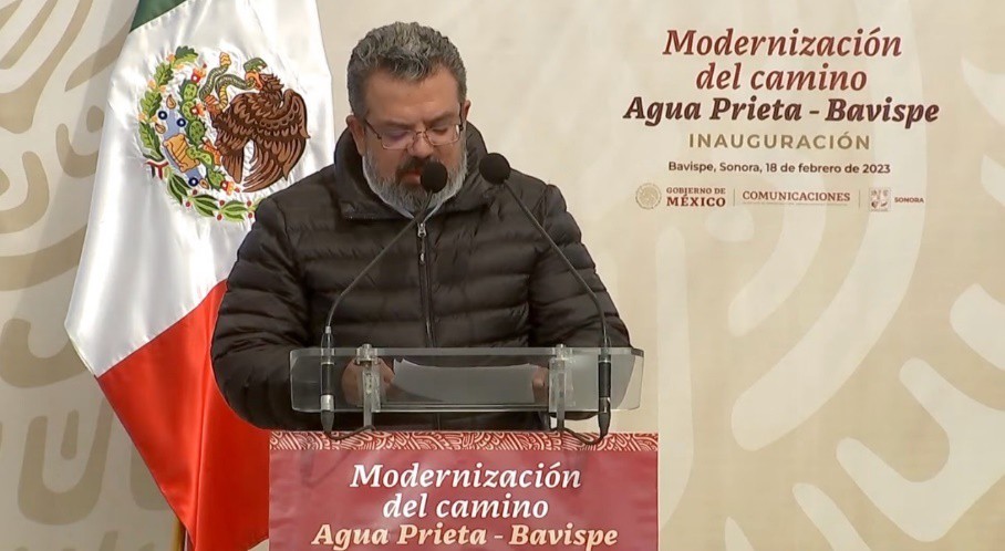 1 El Lic Nunio destaco en su discurso.jpg El Lic. Nuño destacó en su discurso que esta nueva carretera beneficiará a más de 77 mil habitantes de la región. SICT.