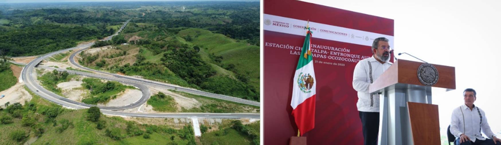9 Bajo el principio de dotar de mas y mejores.jpg Bajo el principio de dotar de más y mejores caminos a quienes más lo necesitan, el gobierno de México, a través de la SICT, seguirá impulsando sin descanso, las obras camineras que comunican y dignifican la vida de los mexicanos. Fotos: DGCS-SICT.