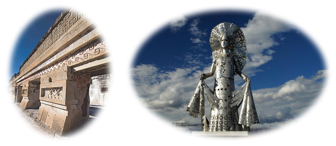 El extraordinario decorado de los edificios prehispánicos de Mitla, y el hermoso traje de Tehuana se aprecian más fácil y rápido al tomar la autopista Mitla-Tehuantepec.  https://www.facebook.com/photo.php?fbid=871909064967485&id=100064451991685&set=a.431362419022154&locale=da_DK y http://heatherandscottsadventures.blogspot.com/2013/02/too-windy-to-drive-on-tehuantepec.html 