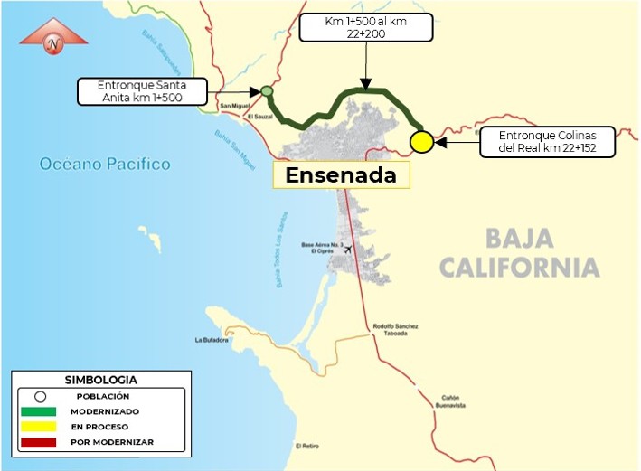 Libramiento de Ensenada entre los entronques de Santa Anita y Colinas del Real.jpg Libramiento de Ensenada entre los entronques de Santa Anita y Colinas del Real. SICT.