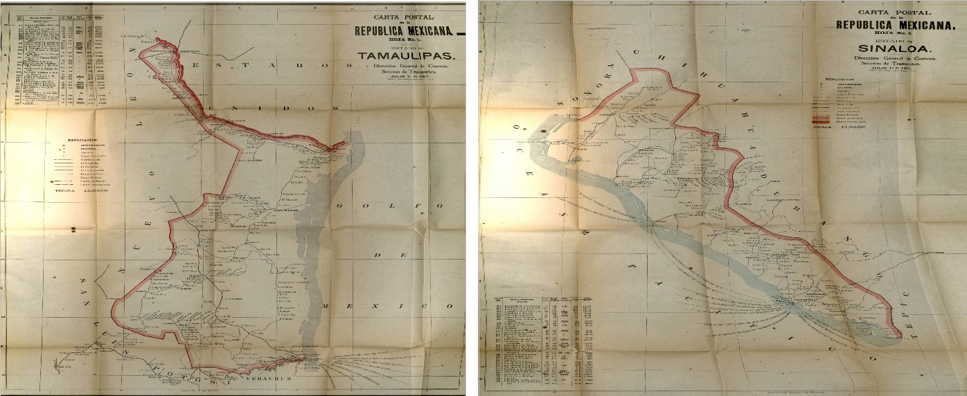     El nivel de precisión de la Cartas postales permitió al personal de correos guiarse con datos esenciales para efectuar sus entregas gracias al número de ruta, distancia en kilómetros, medios de transporte y tiempos de recorrido. Fotos recuperadas del libro: Cartas Postales de la República Mexicana.