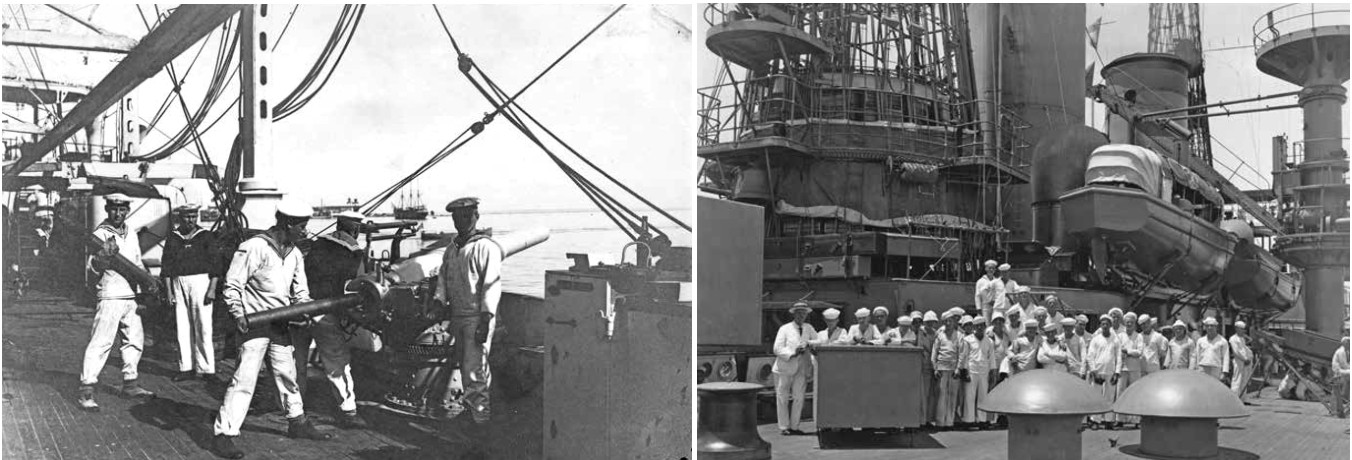 ENTREE~1.JPG Entre el 21 y el 23 de abril, la flota de los Estados Unidos con presencia en el Golfo de México ascendió a 46 navíos, entre los que hubo acorazados, buques de guerra, cruceros, cruceros auxiliares, destructores, submarinos, transportadores, buques hospital, así como aprovisionadores de carbón y víveres.