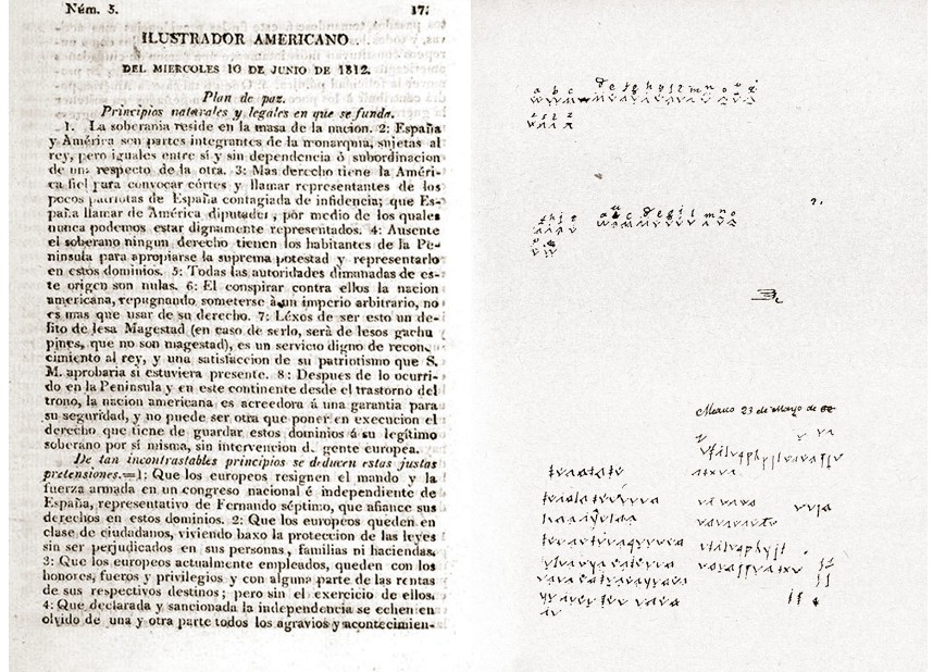 Desafiando los estrechos límites de la libertad.jpg Desafiando los estrechos límites de la libertad de expresión y del control postal permitidos durante la colonia, Leona Vicario utilizó la prensa y el correo en clave, como los principales medios de difusión ideológica del movimiento insurgente. Imágenes recuperadas de: Forjadoras de la Patria.