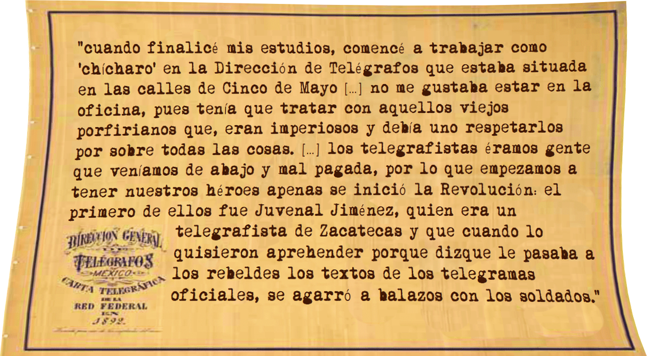 4.png El oficio de telegrafista le permitió al joven Renato Leduc, cobrar conciencia de las condiciones de marginación y miseria existentes en la sociedad mexicana.