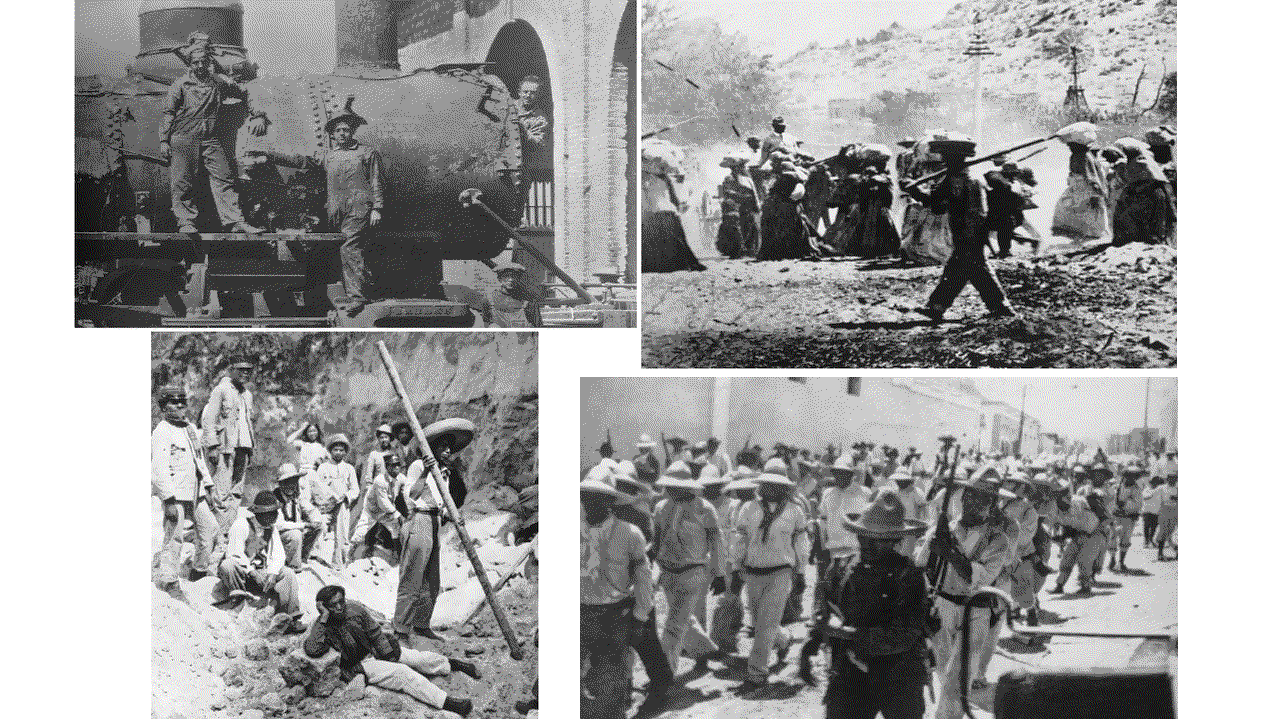 La reparación de locomotoras, vías férreas y líneas telegráficas dañadas.png La reparación de locomotoras, vías férreas y líneas telegráficas dañadas por las huestes revolucionarias fue una tarea común en los diferentes estados del país. Fotos recuperadas: Juicio al Porfiriato.