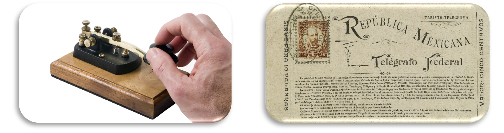 LA CULTURA 03.png Por medio del telégrafo el “alma del hombre voló sin alas” para recorrer grandes distancias sin ningún esfuerzo mediante cables conductores. https://www.larazon.es/cultura/historia/20220427/xej3t3lovrf6jah64icjz34ire.html, https://es.wikipedia.org/wiki/Archivo:Tarjeta-telegrama_de_M%C3%A9xico.jpg