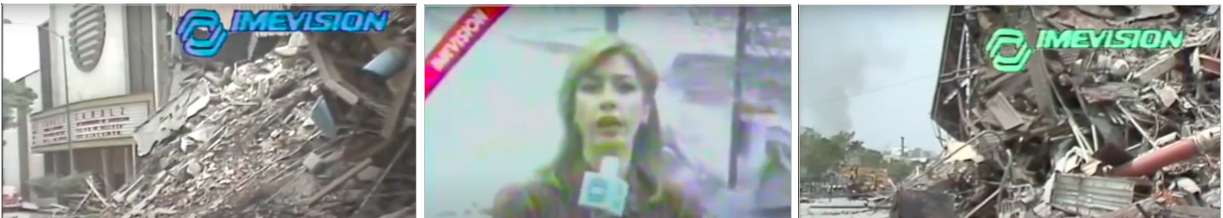 En 1985, la televisión pública integrada por los canales 13, 7 y 11 transmitió sin interrupción las imágenes de la catástrofe dejada por el sismo del 19 de septiembre, gracias al uso del satélite Morelos I. Además de lanzar su señal a más de 90 repetidoras en la República mexicana, Imevisión enlazó su transmisión con la estación de radio XEB, convirtiéndose en fuentes constantes de información. Fotos recuperadas: IMEVISIÓN.