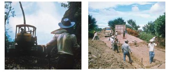En la segunda mitad de los años 70 la SCT empleó masivamente a campesinos mexicanos.jpg En la segunda mitad de los años 70, la SCT empleó masivamente a campesinos mexicanos para la construcción de caminos rurales, beneficiando a comunidades de entre 500 y 2500 habitantes, para que tuvieran caminos transitables en cualquier época del año.