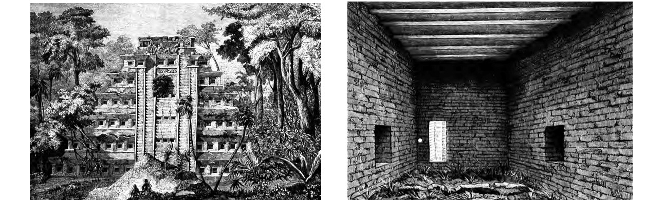 En el centro y sur de lo que hoy es México.jpg En el centro y sur de lo que hoy es México, se construyeron obras de ingeniería que abonaron al bienestar social y económico. Pirámides como la de Papantla, Veracruz o el interior de una casa nahua fueron igualmente relevantes en la vida cotidiana de los pueblos. Fotos recuperadas del libro: México a través de los siglos.