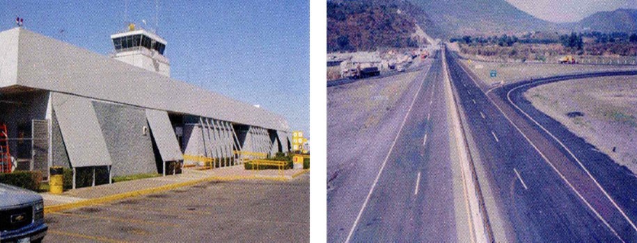 18 Aeropuerto Poeta Amado Nervo.jpg Aeropuerto “Poeta Amado Nervo” de categoría nacional e influencia regional. La autopista Guadalajara-Tepic atraviesa la Sierra Madre Occidental, vía aprovechada por los transportistas que viajan a lugares muy lejanos. Libro: XXX Aniversario de los Centros SCT. SCT.