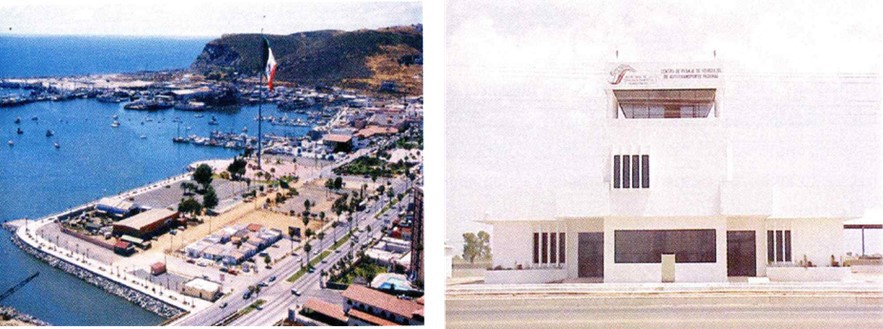 3 Malecón en el puerto de Ensenada.jpg Malecón en el puerto de Ensenada de 1.2 km de longitud. Centro de Pesaje del Autotransporte Federal, el tercero en el país dentro del Programa Nacional de Autotransporte Federal. Libro: XXX Aniversario de los Centros SCT. SCT.