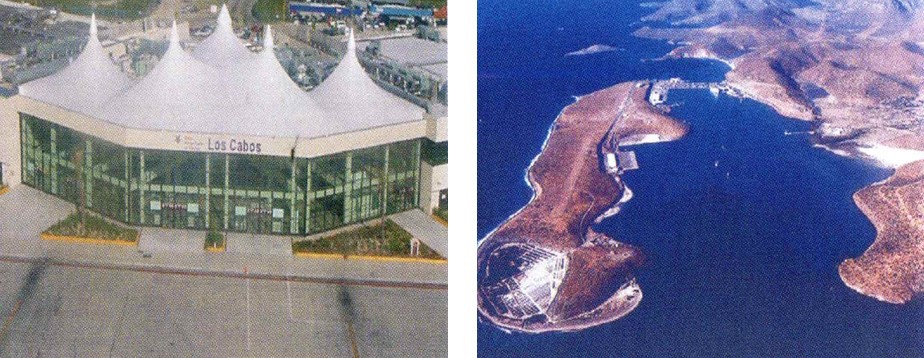 4 Aeropuerto Internacional de San José del Cabo.jpg Aeropuerto Internacional de San José del Cabo. Las instalaciones del puerto de altura y cabotaje de Pichilingue fueron modernizadas. Libro: XXX Aniversario de los Centros SCT. SCT.
