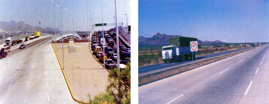 9 El puente Córdova.jpg El puente Córdova-Las Américas agilizó el intercambio comercial con los Estados Unidos. Carretera Chihuahua-Aldama de 24.4 km de longitud. Libro: XXX Aniversario de los Centros SCT. SCT.