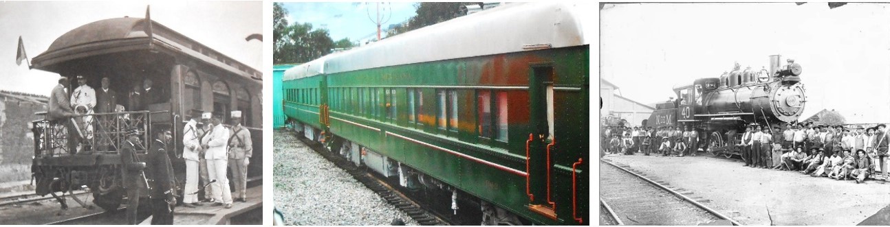 Tren Amarillo, Tren presidencial Olivo; y la Locomotora N de M 40, transportes ferroviarios icónicos en la historia del ferrocarril en México. https://elmirador.sct.gob.mx/pita-pita-y-caminando/tren-presidencial-olivo y https://elmirador.sct.gob.mx/pita-pita-y-caminando/la-locomotora-n-de-m-40