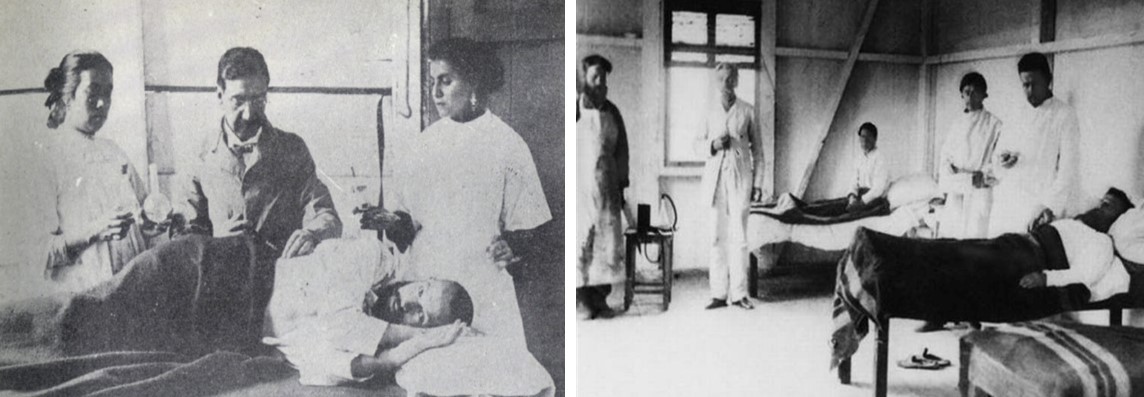 Para mitigar la mortalidad por males como el tifo y el cólera asiático, el gobierno federal dotó de servicios y obras públicas que contribuyeran a la higiene de ciudades y poblados. Imágenes recuperadas de: Secretaría de Cultura y El Heraldo de Chihuahua.