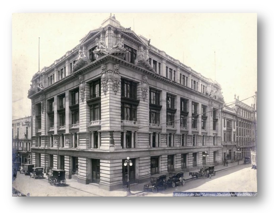 CIA FNM 02.jpg Magnífico inmueble construido por la empresa Ferrocarriles Nacionales de México como sede de sus oficinas en la Ciudad de México. https://artsandculture.google.com/asset/edificio-de-las-l%C3%ADneas-nacionales-de-m%C3%A9xico-guillermo-kahlo/QwFWKj4_p_kyug?hl=es-419