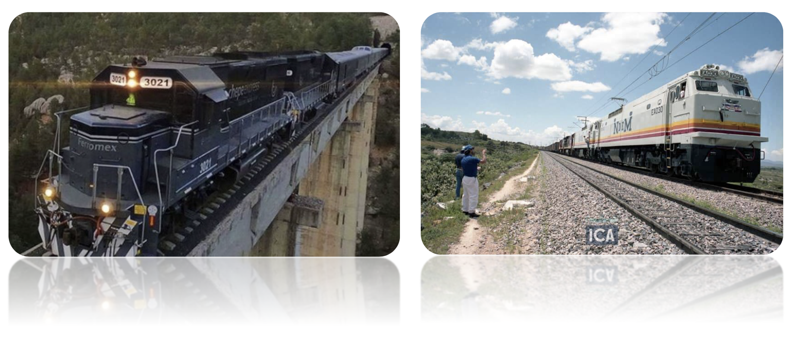 CIA FNM 10.png La compañía Ferromex se encarga de administrar el famoso tren “El Chepe”. Una imagen del tren eléctrico doble vía México-Querétaro que tuvo dos años de efímera vida (1994-1996). https://www.soynomada.news/mochileros/Cual-es-la-mejor-epoca-del-ano-para-viajar-en-el-Tren-Chepe-20211129-0007.html https://www.facebook.com/photo/?fbid=3239834689391383&set=pcb.3239835332724652
