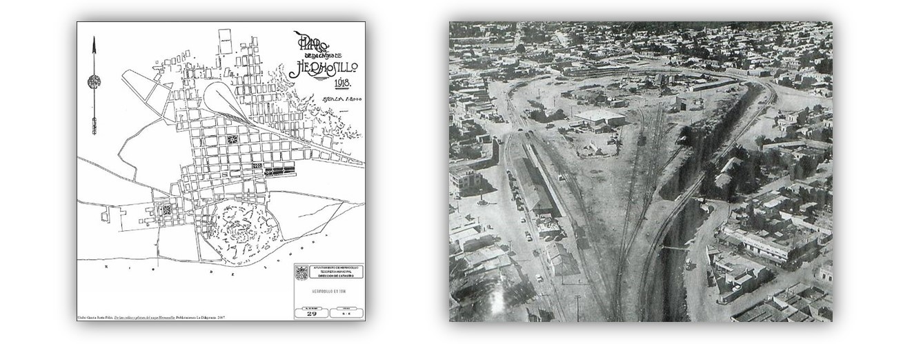 4 Estación del Ferrocarril de Sonora .jpg Estación del Ferrocarril de Sonora en la ciudad de Hermosillo. Su vía en forma de pera facilitó la vuelta de este ferrocarril. https://www.elsoldehermosillo.com.mx/cultura/historia-el-desarrollo-del-ferrocarril-en-sonora-3798810.html