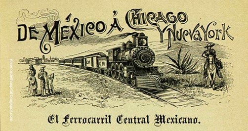 6 La conexión que tenía el Ferrocarril.jpg La conexión que tenía el Ferrocarril Central Mexicano con el Ferrocarril Atchison Topeka & Santa Fe hizo posible el largo viaje de México a Chicago y Nueva York, cruzando los Estados Unidos de poniente a oriente. http://elsenordelhospital.blogspot.com/2013/01/1890-el-ferrocarril-central-mexicano-en.html