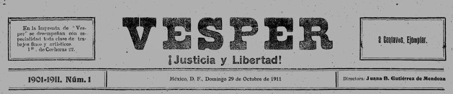 3 Vesper se llamo el diario que funde.jpg “Vésper se llamó el diario que fundé cuando por fin acepté que mi mayor talento estaba en las letras. Vésper, como la estrella de la mañana.” Foto recuperada de: Berkeley Library.