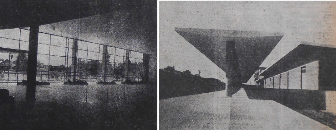 3 Amplia sala de espera y un andén moderno a cubierto.jpg Amplia sala de espera y un andén moderno a cubierto, destacaron en la nueva estación de Nuevo Laredo. El Universal 31 de julio de 1953.