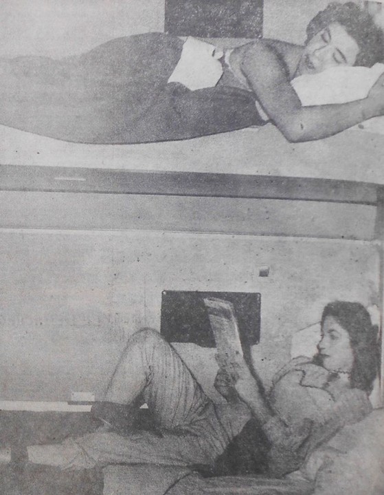 1 Camas literas confortables en las alcobas del tren.jpg Camas literas confortables en las alcobas del tren “Águila Azteca”. El Universal 8 de julio de 1953.