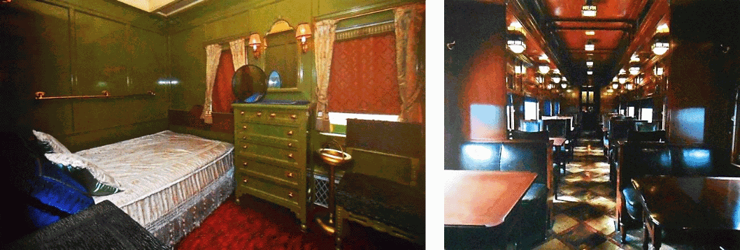 dormitorio.gif Recámara del presidente, y comedor de la tropa tras su restauración en 2013. Libro: Tren Presidencial Olivo