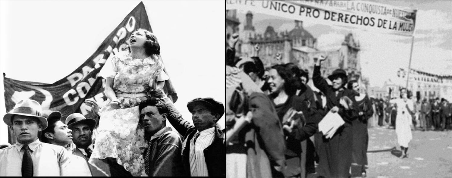 2 MUJERES DE DIFERENTESaaa.jpg Mujeres de diferentes ideologías y credos religiosos lucharon en un Frente Único para exigir el reconocimiento de derechos básicos de las mexicanas. Fotos recuperadas de los libros: A 100 años de lucha popular y Mujeres y Constitución.