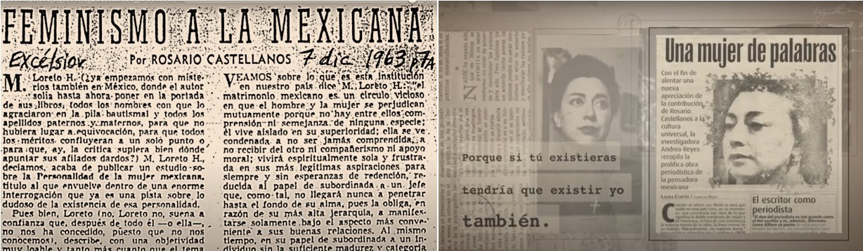 En palabras de Rosario, como nunca nadie le explicó “qué era eso de ser mujer” dedicó su vida a descubrirlo. Fotos recuperadas de: Documental Descubriendo a Rosario Castellanos.