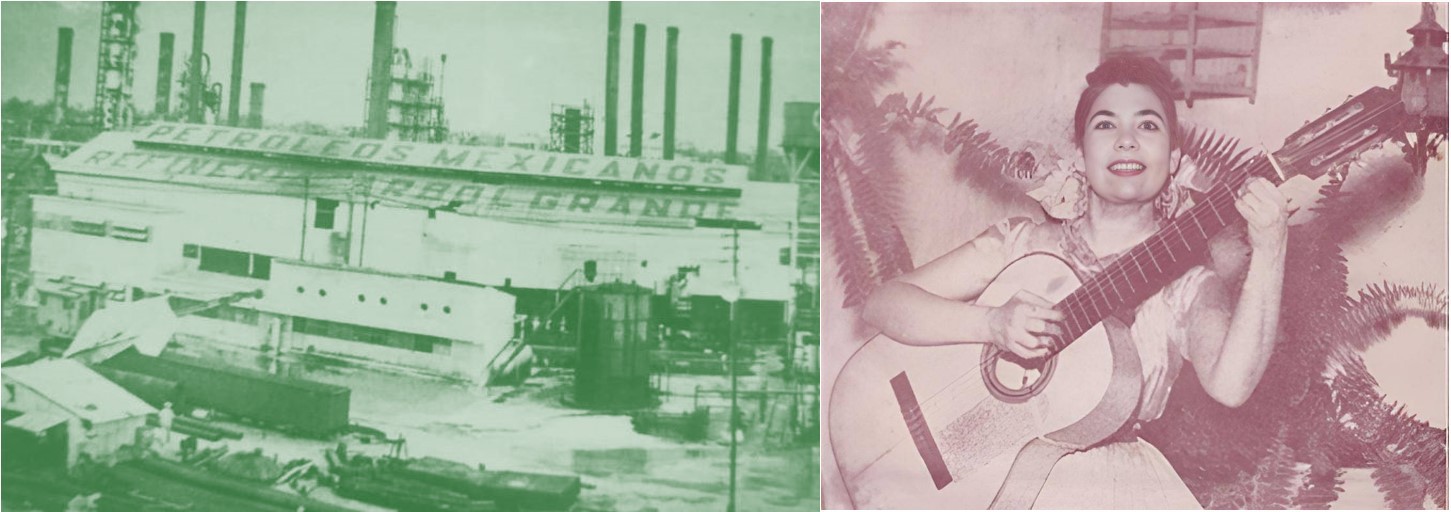 Por la cantidad de empleados trabajando en las refinerías de Tampico, Judith Reyes ofreció numerosos conciertos entre un público que escuchaba entusiasmado sus canciones. Fotos recuperadas del libro: La otra cara de la patria.